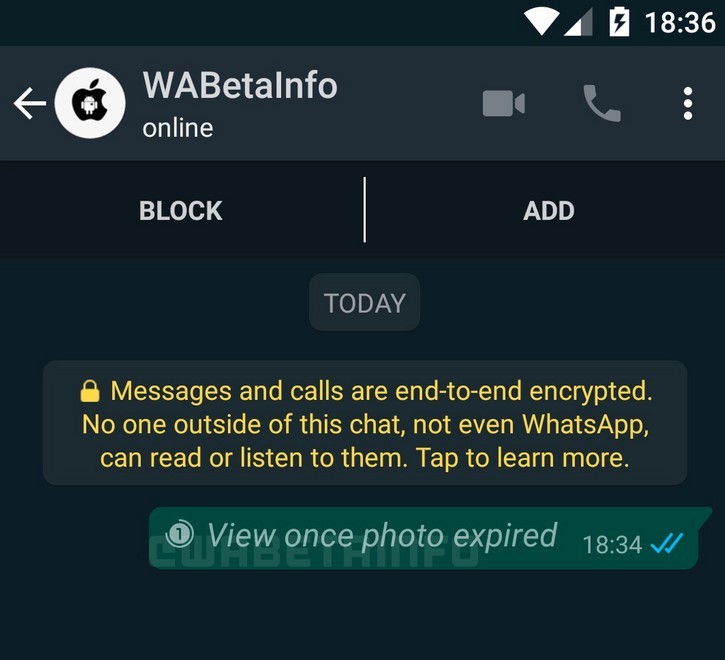 Expire Image pada update WhatsApp terbaru (WABetaInfo)